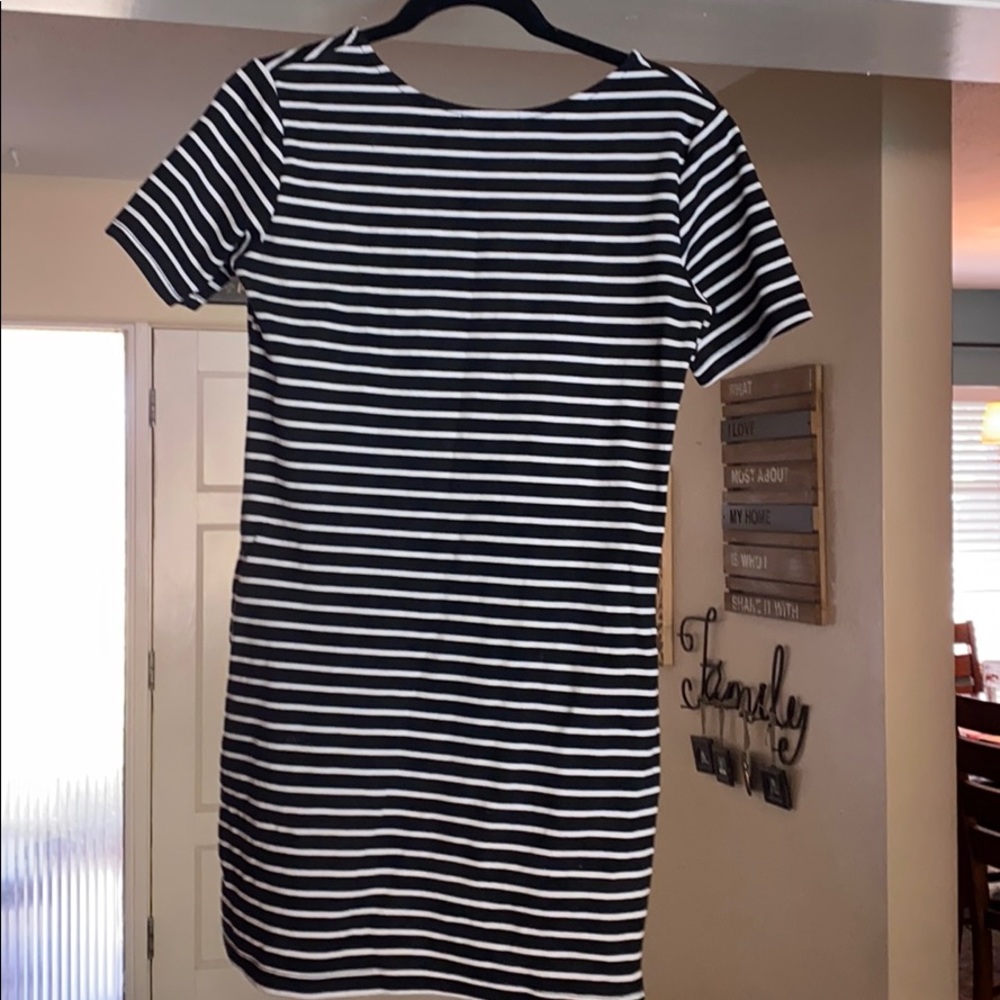 Shift Striped Dress with POCKETS